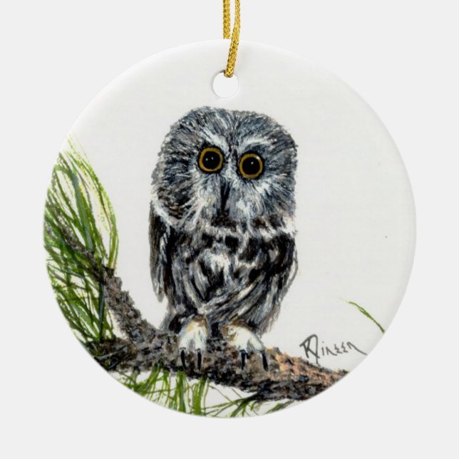 Saw Whet Uggla ornament (Framsidan)