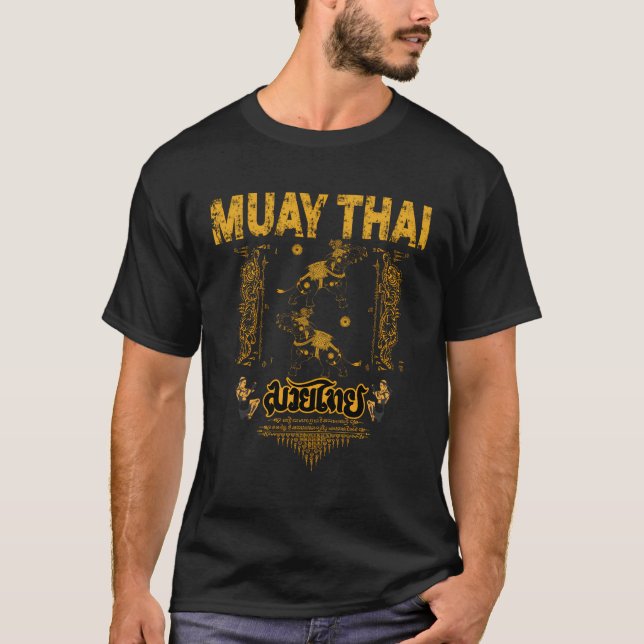 Sawadee Thai Traditional Sak Yant Thai Twin Tiger T Shirt (Framsida)