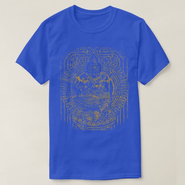 Sawadee Thai Traditional Sak Yant Thai Twin Tigers T Shirt (Design framsida)