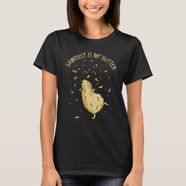 Sawdust är Glitter Hamster Girl Hamster T Shirt (Framsida)