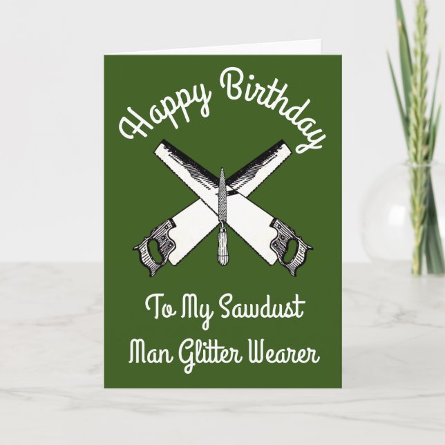 Sawdust Man Glitter Carpentry Kort (Framsida)