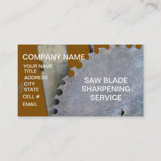 Sawmill Blade Sharpening  Business Card Visitkort