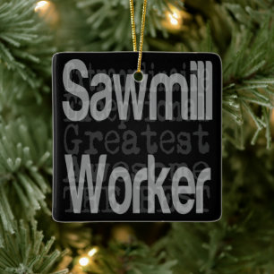 Sawmill Worker Extraordinaire Julgransprydnad Keramik