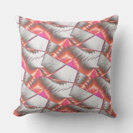 Saws eller zig zag av persika till rosa över grått kudde