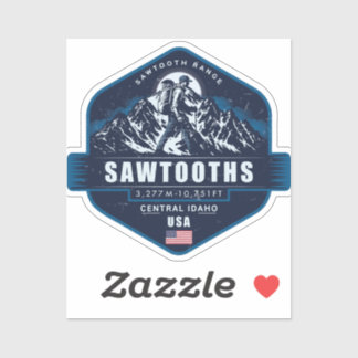 Sawtooth Mountains Idaho Hiking Badge Klistermärken