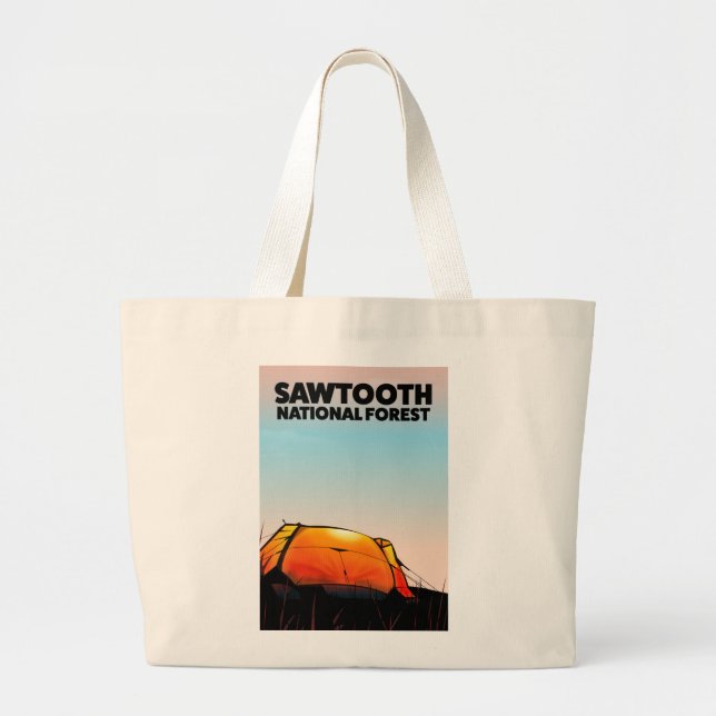 Sawtooth National Forest Reseskylt Jumbo Tygkasse (Framsidan)