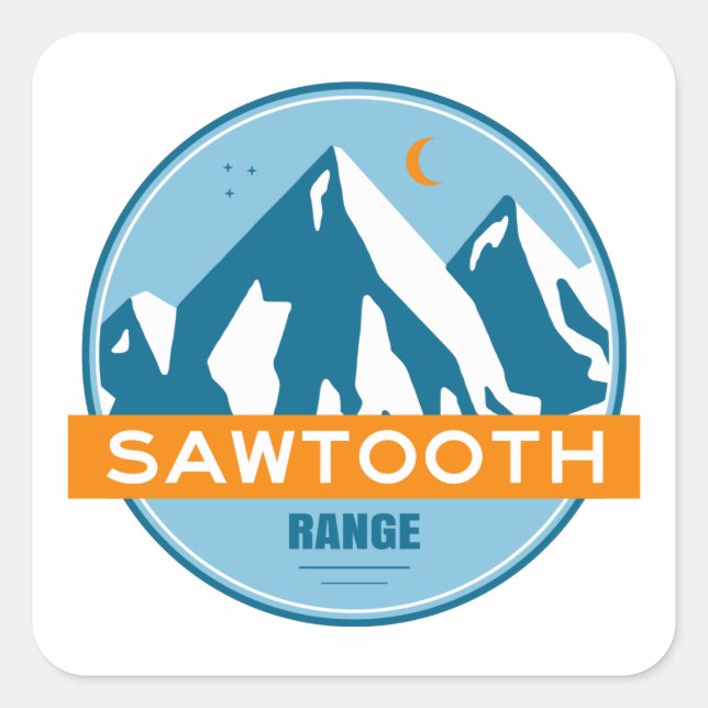 Sawtooth Range Idaho Fyrkantigt Klistermärke (Framsida)