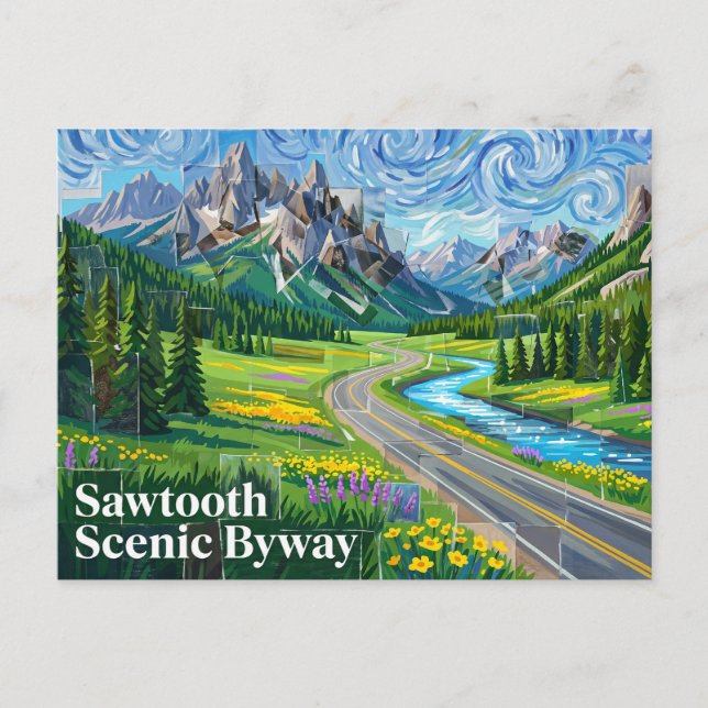 Sawtooth Scenic Byway Idaho Vykort (Framsida)