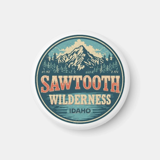 Sawtooth Wilderness Idaho Berg Vandring Alpin  Magnet (Framsidan)