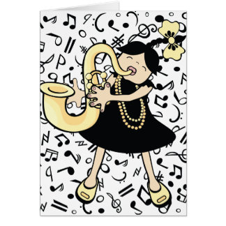 sax baby hälsningskort