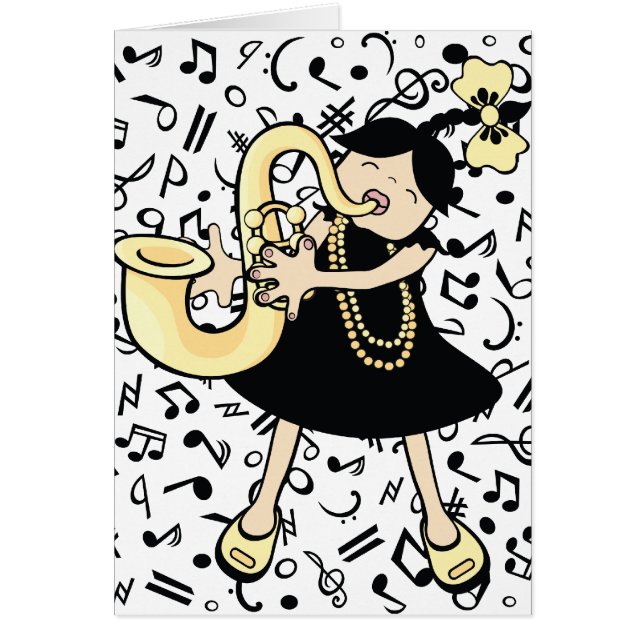 sax baby hälsningskort (Framsidan)