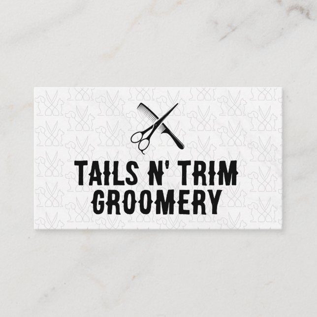 Sax Comb | Rutning av sällskapsdjur Visitkort (Framsida)