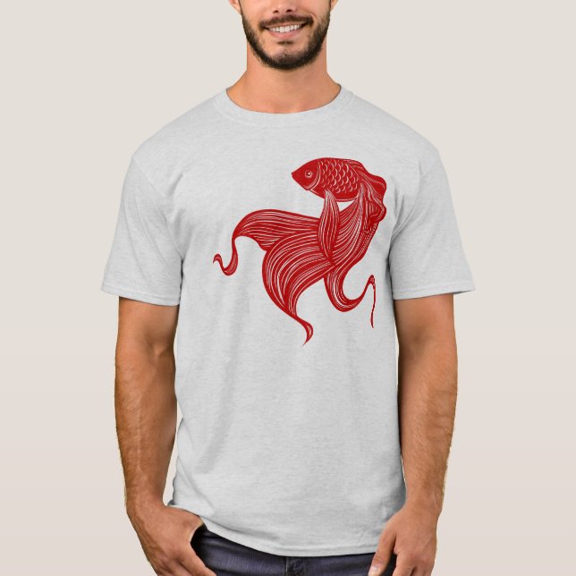 Sax-cut Goldfish Argyle T-Shirt (Framsida)