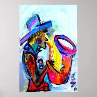 sax en abstrakt 24 x 36 poster