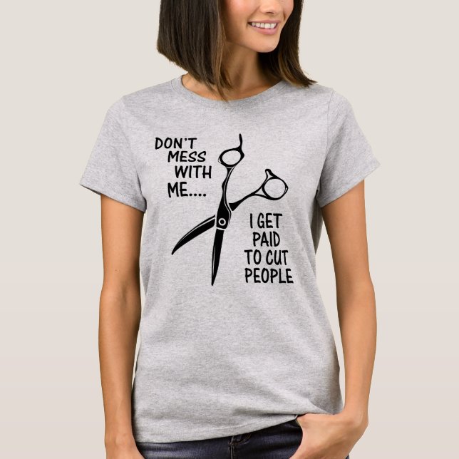 Sax Frisör Humor T-Shirt (Framsida)