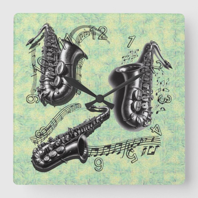 Sax Fyrkantig Klocka (Framsida)