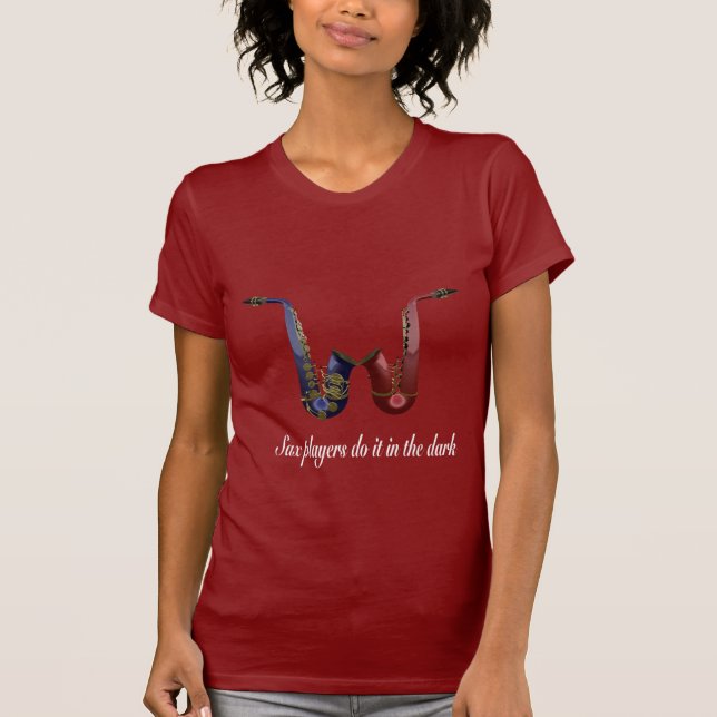 Sax i skjortan för mörk T Shirt (Framsida)