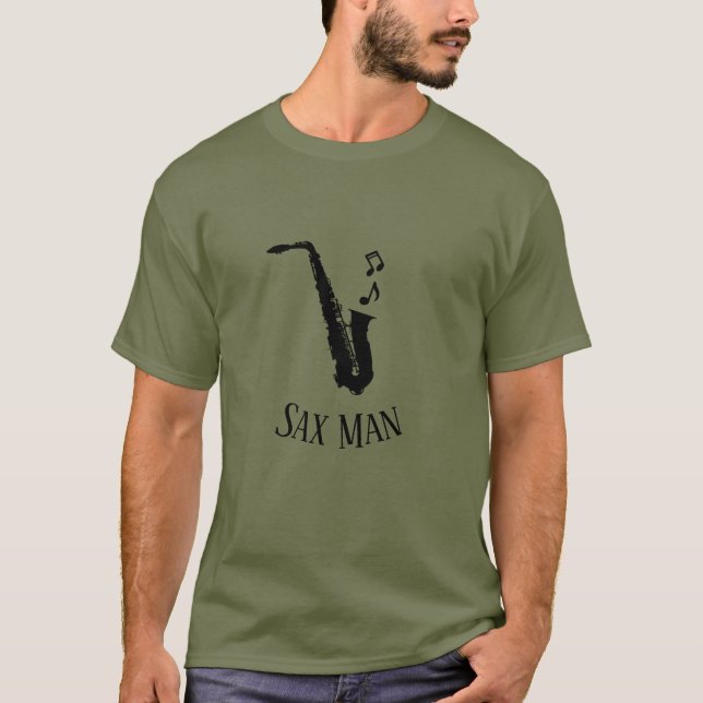 Sax Man Coola Funny Music Saxophone T Shirt (Framsida)