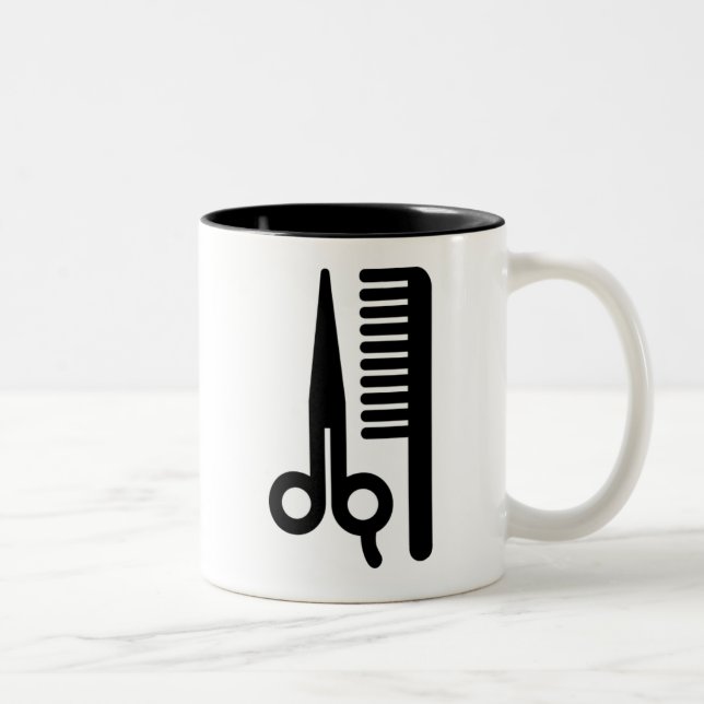 Sax och hårkam Två-Tonad mugg (Höger)