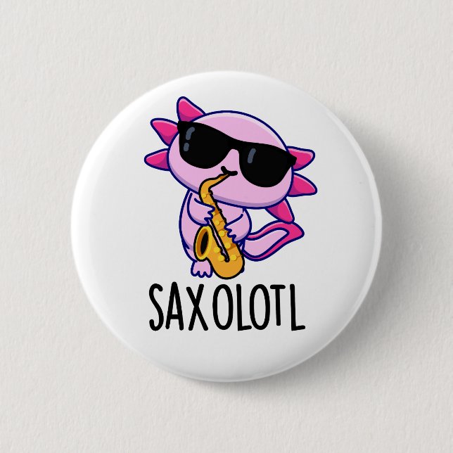Sax-olotl Funny saxofone Puns Knapp (Framsida)
