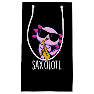 Sax-olotl Roliga Saxofon-skämt Mörk bakgrund