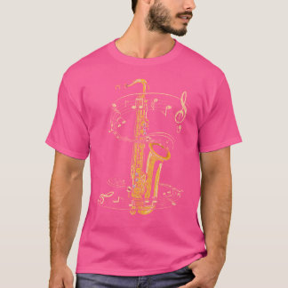 Sax Player Saxophonist Musik noter Treble Clef Sax T Shirt