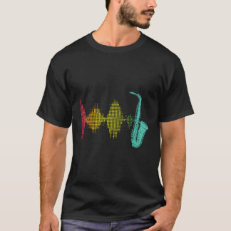 Sax Player Soundwave Jazz Älskare Sachophonist Sax T Shirt