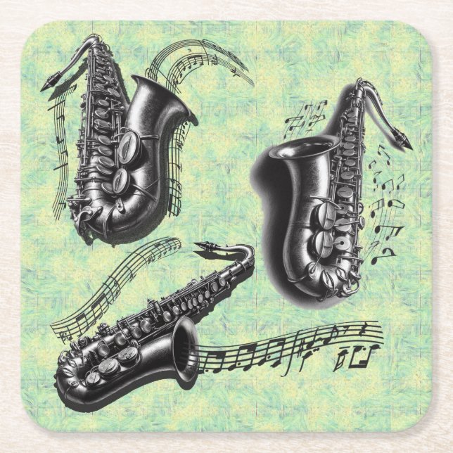 Sax Underlägg Papper Kvadrat (Framsidan)