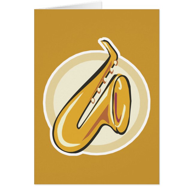 saxafon hälsningskort (Framsidan)