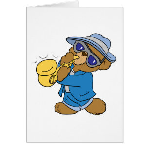 Saxafone Jazz Blues Bear Hälsningskort