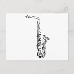 Saxaphone noterar vykort