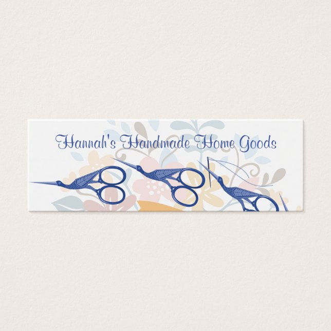 Saxar för prydnadsfågelstork som syr sjömän litet visitkort (Framsidan)