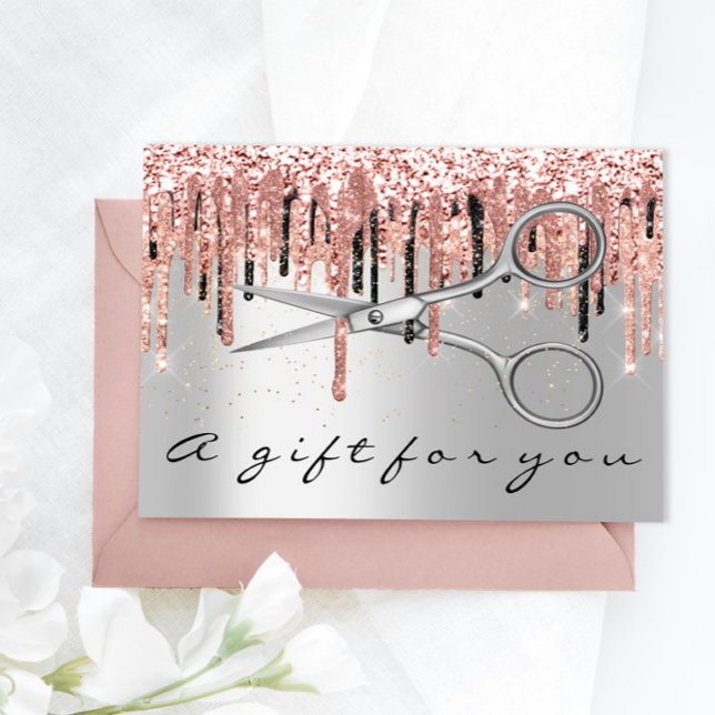 Saxar i Stylist-presentationscertifikat Visitkort (Gift Certificate Hairdresser Stylist Scissors)