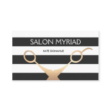 Saxare Black and White Stripe Hair Salon