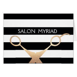 Saxare Black and White Stripe Salon Hälsningskort