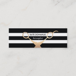 Saxare Black and White Stripe Salon Mini Visitkort