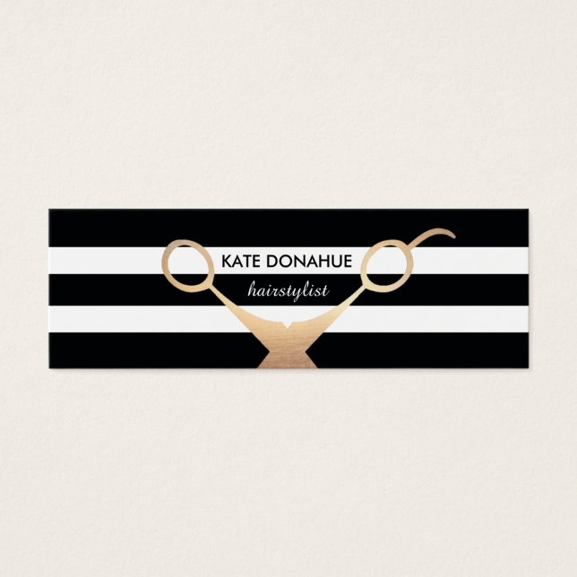 Saxare Svartvit rand Salon Möte Litet Visitkort (Framsidan)