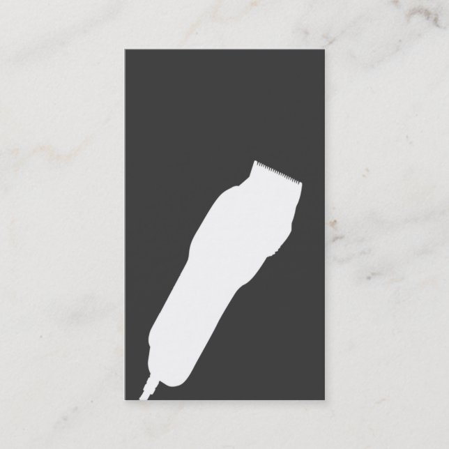 Saxbarberare-/Cosmetologistvisitkort (grå färg) Visitkort (Framsida)