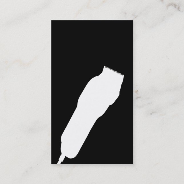 Saxbarberare-/Cosmetologistvisitkort (svarten) Visitkort (Framsida)