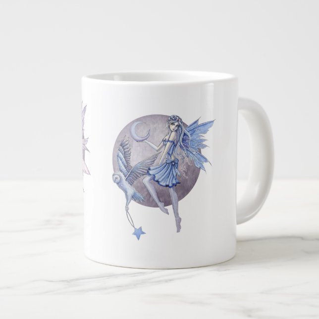 Saxblå och lila månflickor jumbo mugg (Framsida höger)