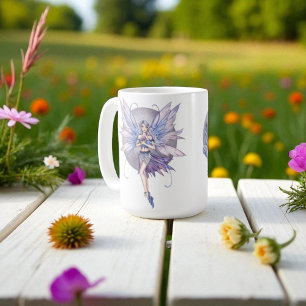 Saxblå och lila månflickor kaffemugg
