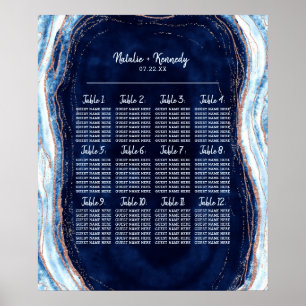 Saxdiagram för säten i Sapphire Blue Geode Bröllop Poster