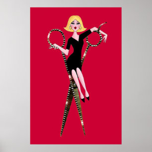 "SaxDiva" /Wth Bckgr färg Poster