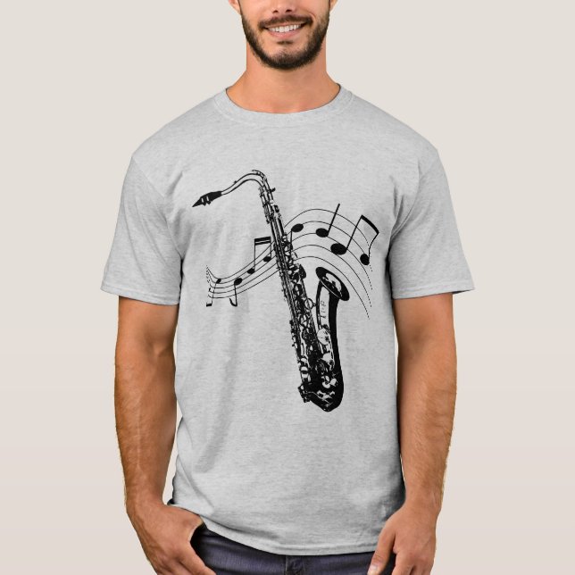 Saxen och noterar t-skjortan t shirt (Framsida)