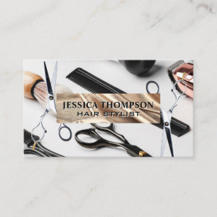 Saxer Gold Foil Ribbon Hair Cending Verktyg Visitkort