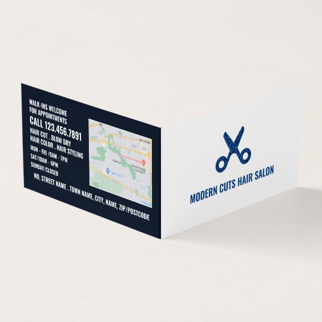 Saxer Logotyp, Hair Stylist, Hair Salon Loyalty Visitkort (Utsida)