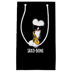 Saxo-bone Funny Bone Funny Music Pun Mörk BG