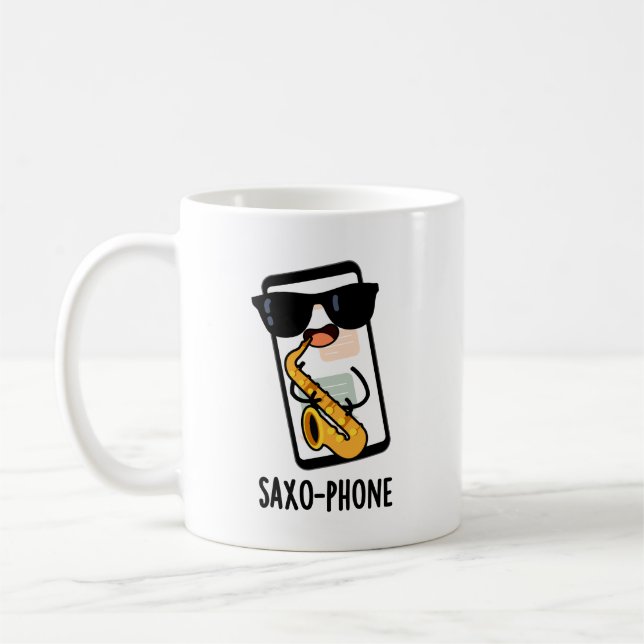 Saxo-phone Roliga Mobilskämt  Kaffemugg (Vänster)