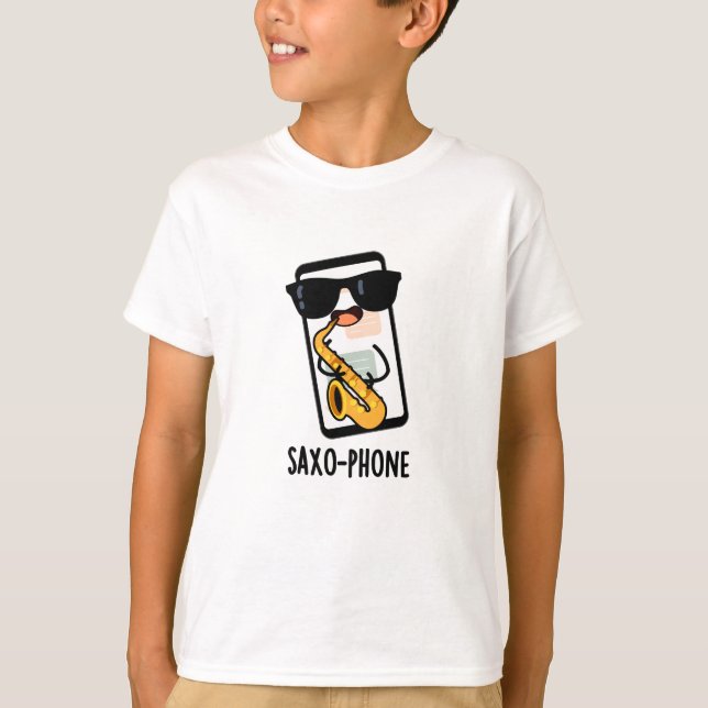 Saxo-Phone Roliga Mobiltelefonskämt  T Shirt (Framsida)