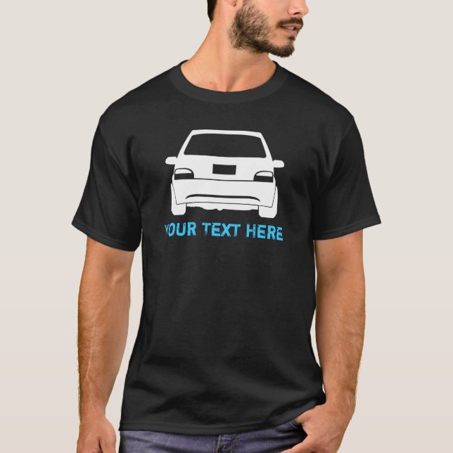 Saxo vit + din text tee shirt (Framsida)